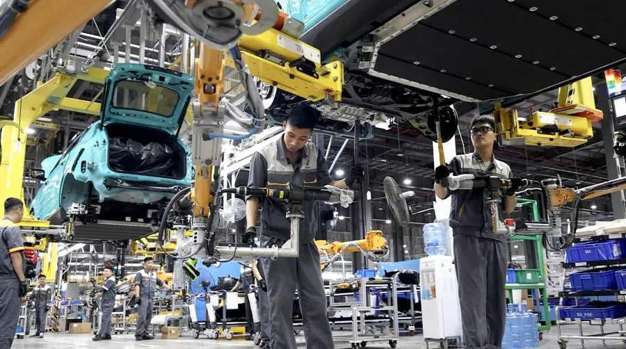 A VinFast manufacturing facility in Haiphong, Vietnam. Parent company VinGroup is one of several South Korean companies that have gone into Vietnam, creating nearly 700,000 jobs in Vietnam. (SPH Media)