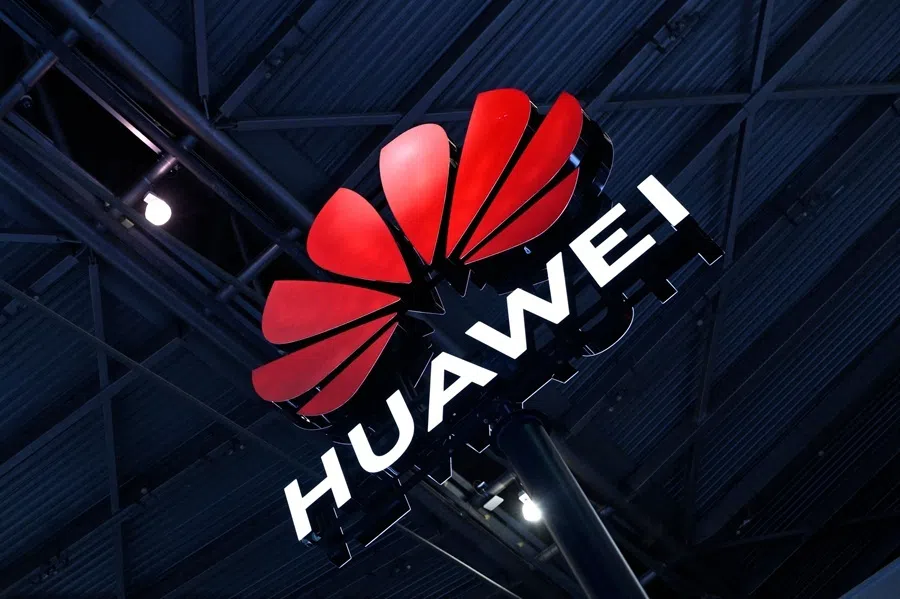 A logo of Huawei is seen during the World Artificial Intelligence Conference in Shanghai on 6 July 2023.