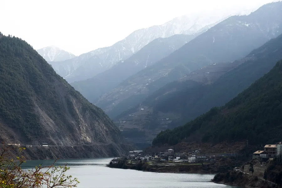 View of the the upper half of the Lancang river, which mostly runs through deep valleys and is sparsely populated, May 2024 (SPH Media)