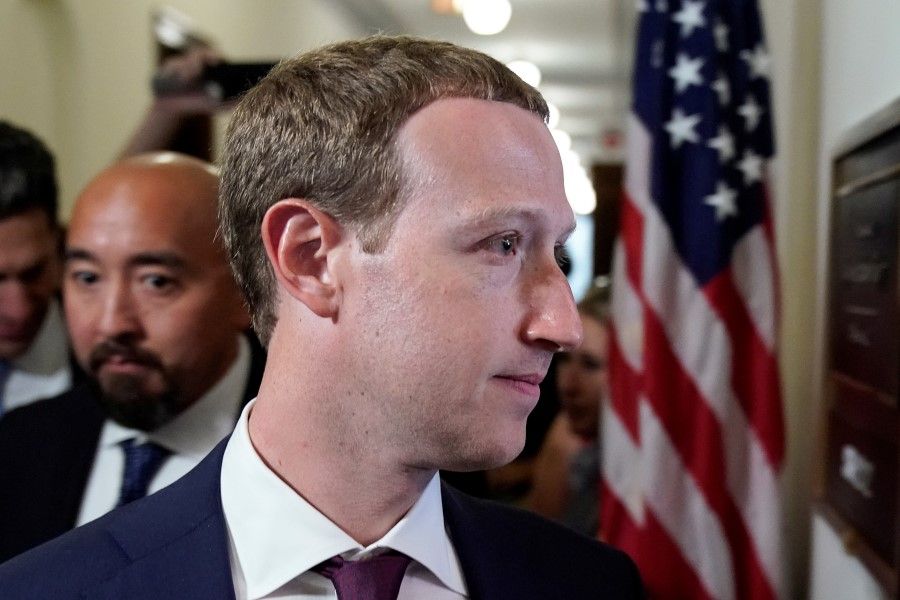 Facebook Chief Executive Mark Zuckerberg enters the office of US Senator Josh Hawley while meeting with lawmakers to discuss "future internet regulation on Capitol Hill in Washington. (Joshua Roberts/REUTERS)