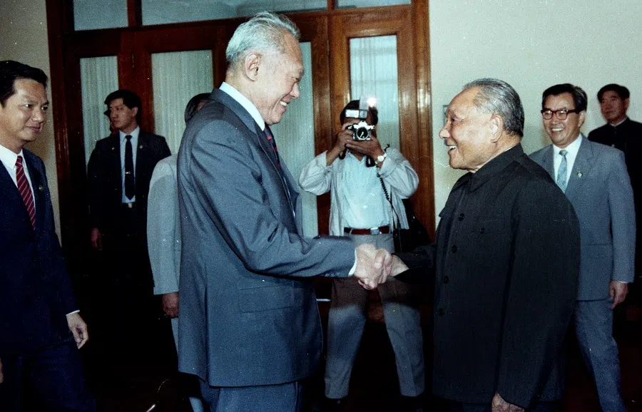In 1988, Lee Kuan Yew met Chinese paramount leader Deng Xiaoping at the Great Hall of the People, Beijing, China. (SPH Media)