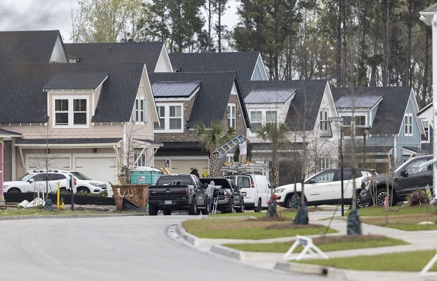 Homes under construction at Brighton Park Village in Summerville, South Carolina, US, on 10 March 2023. (Sam Wolfe/Bloomberg)