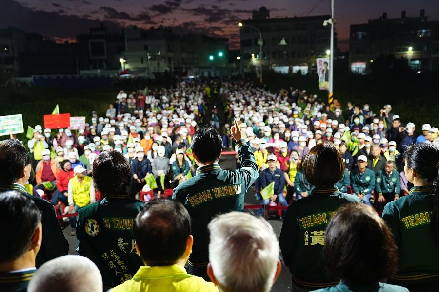 Taiwan's presidential and legislative elections on 13 January 2024 will affect the situation across the Taiwan Strait and the direction of cross-strait relations, attracting attention at home and abroad. The picture shows a large-scale nighttime rally held by the Democratic Progressive Party in Changhua county on 2 December 2023. (Democratic Progressive Party)