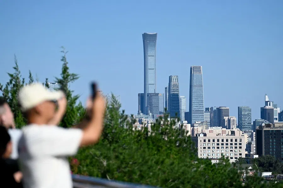 A general view shows the central business district (CBD) in Beijing, on 1 September 2026.