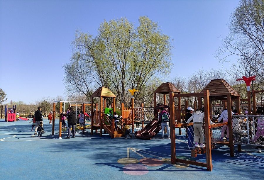 A free playground in a new park.
