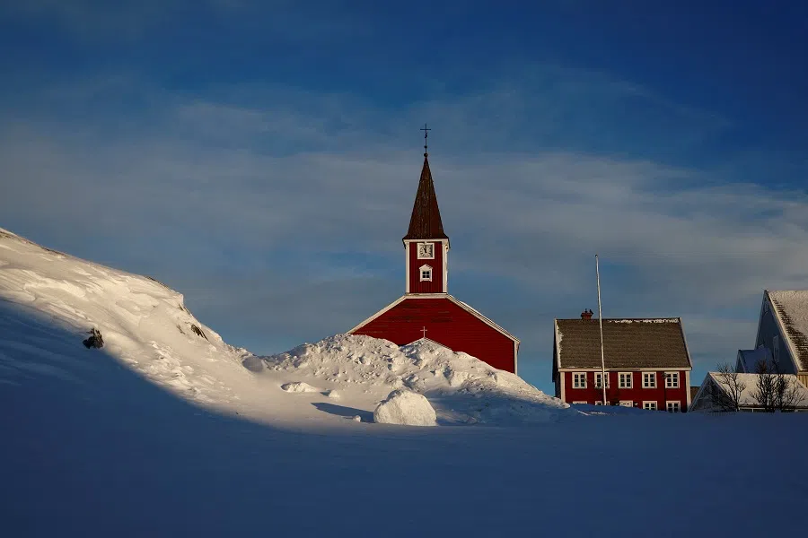 A church is seen in Nuuk, Greenland, on 5 February 2025. (Sarah Meyssonnier/Reuters)