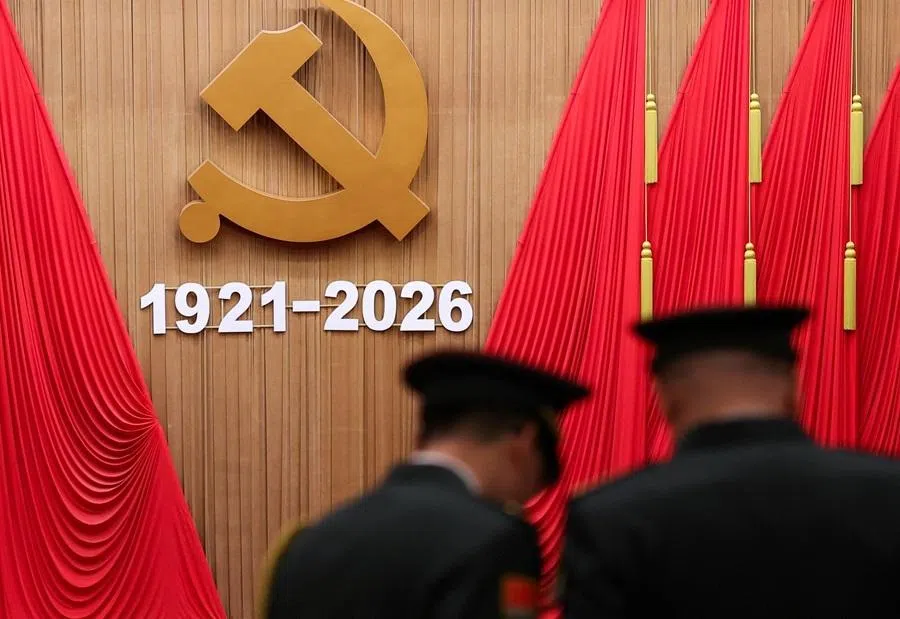 Members of a military band after the ceremony marking the 105th anniversary of the founding of the Communist Party of China at the Great Hall of the People in Beijing, China, on 1 July 2026.