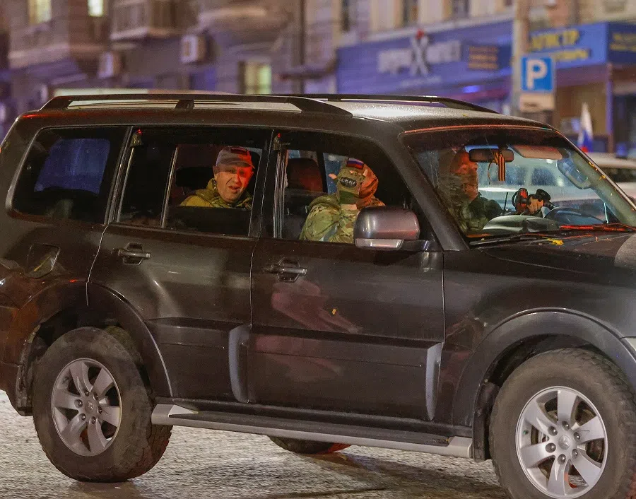 Wagner mercenary chief Yevgeny Prigozhin leaves the headquarters of the Southern Military District amid the group's pullout from the city of Rostov-on-Don, Russia, 24 June 2023. (Alexander Ermochenko/Reuters)