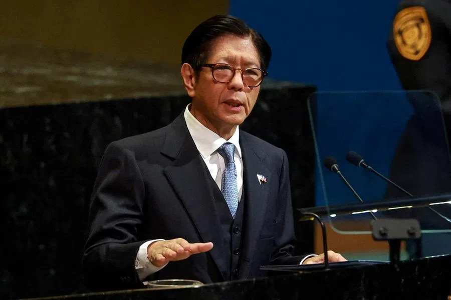 Philippines President Ferdinand Marcos Jr addresses the United Nations General Assembly at the UN headquarters in New York City, US, on 10 March 2026.