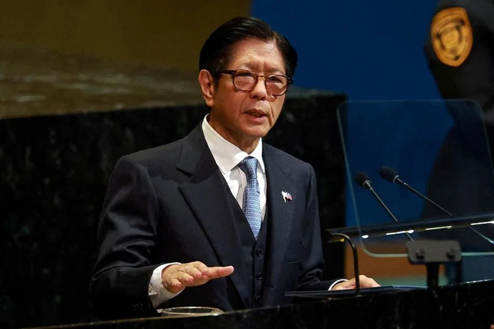 Philippines President Ferdinand Marcos Jr addresses the United Nations General Assembly at the UN headquarters in New York City, US, on 10 March 2026. (Brendan McDermid/Reuters)