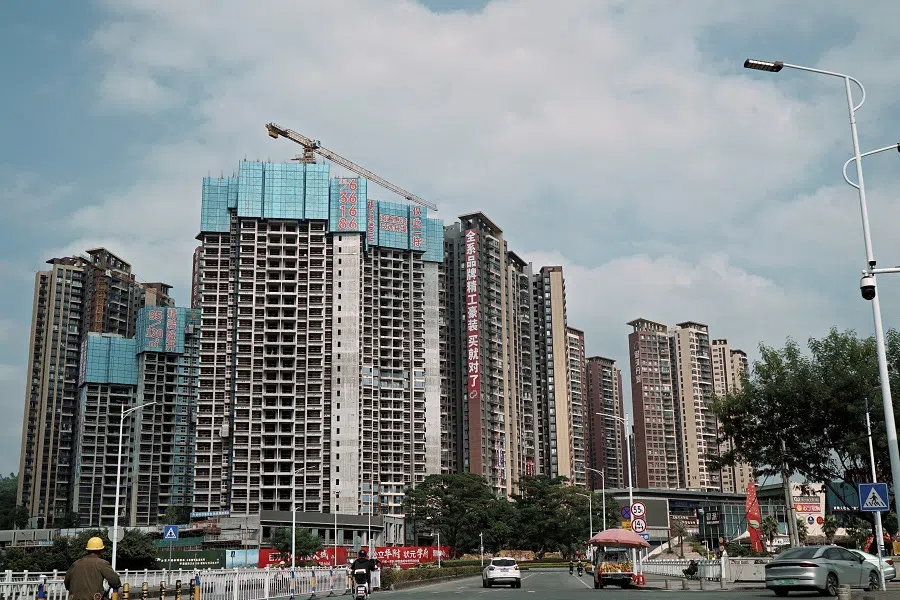 Residential buildings under construction in Huizhou, Guangdong province, China, on 10 October 2024. (Nicoco Chan/Reuters)