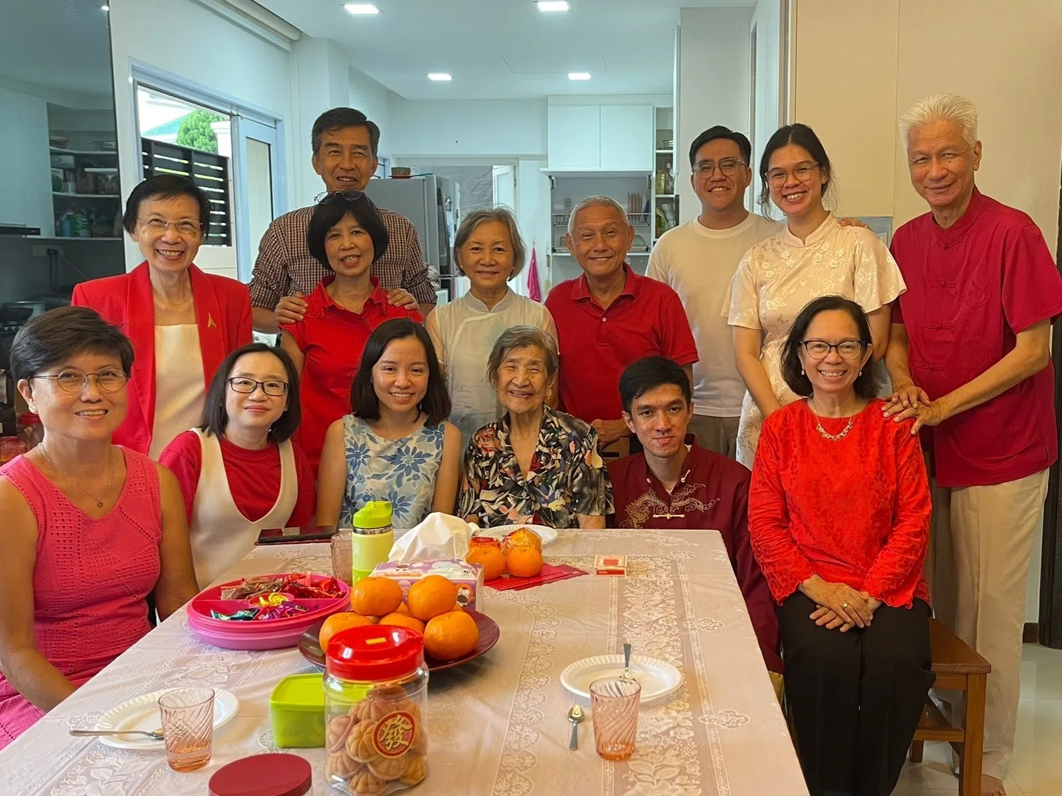 A Chinese New Year gathering with dad’s cousin and family.