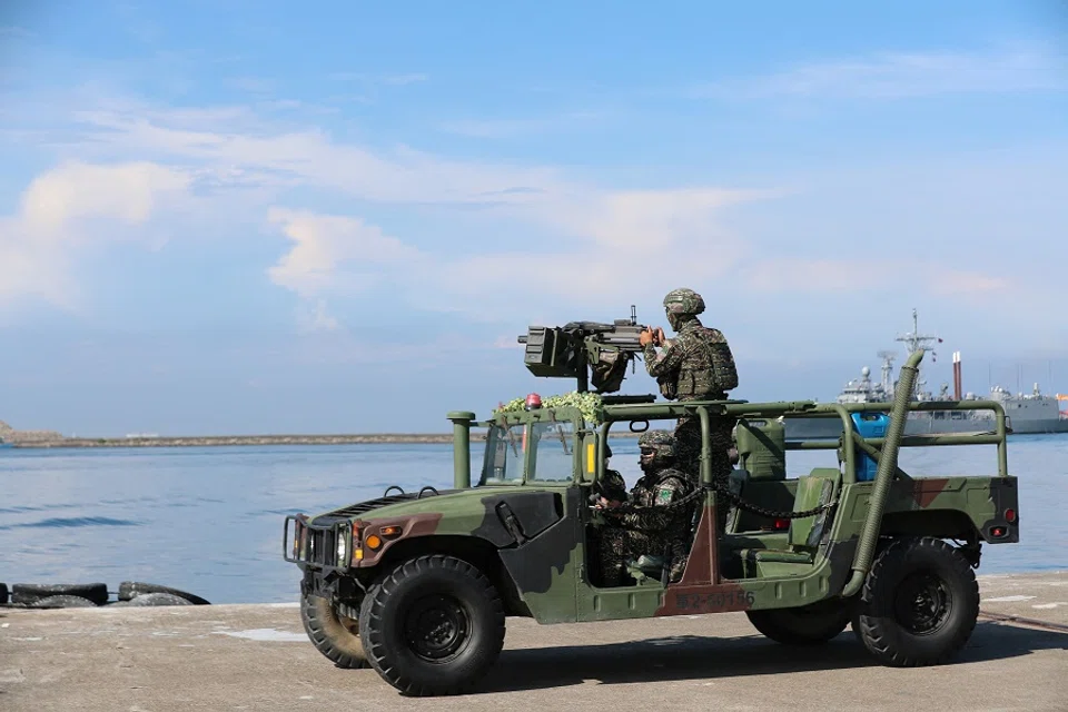 Taiwanese soldiers take part in a military drill at an undisclosed location in Taiwan, on 8 August 2022 in this handout picture released on 10 August 2022. (Taiwan Military News Agency/Handout via Reuters)