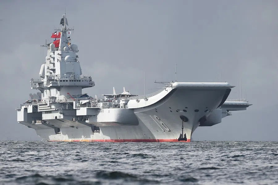 China's aircraft carrier, the Liaoning, arrives in Hong Kong waters on 7 July 2017. (Anthony Wallace/AFP)