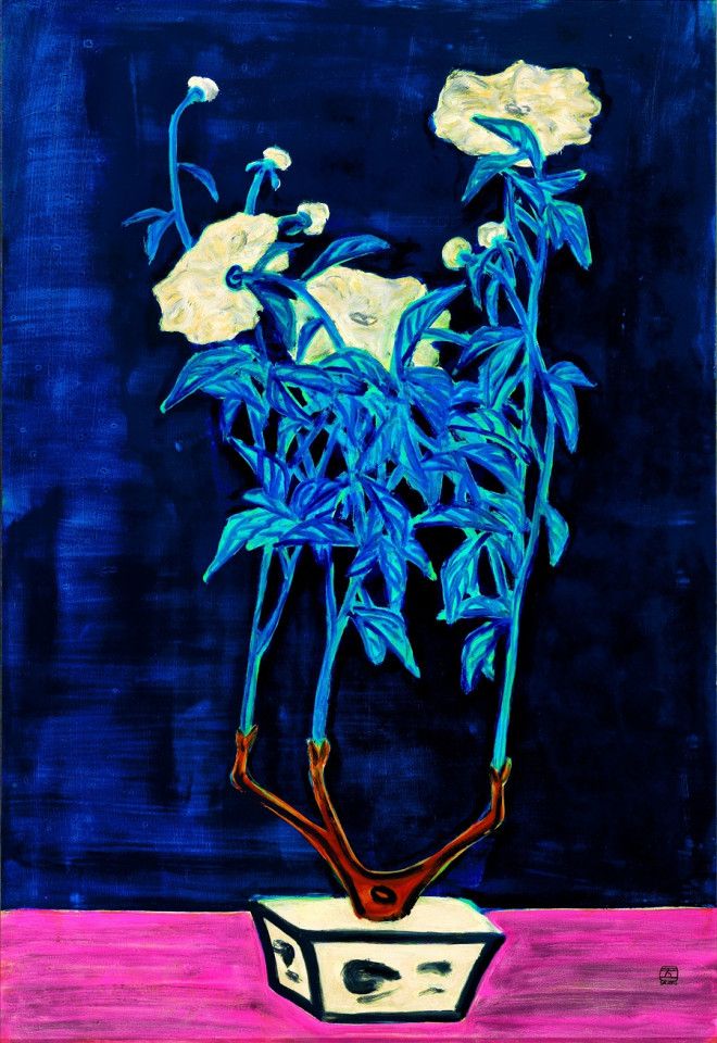 Potted Flowers in a Blue and White Jardiniere, a painting by late Chinese artist Sanyu. (Christie's Images Ltd. 2009)