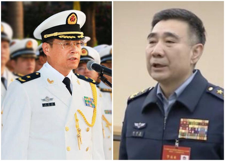 Wang Houbin (left) and Xu Xisheng have been promoted to the rank of general, amid their appointments as Rocket Force commander and political commissar respectively. (Internet)