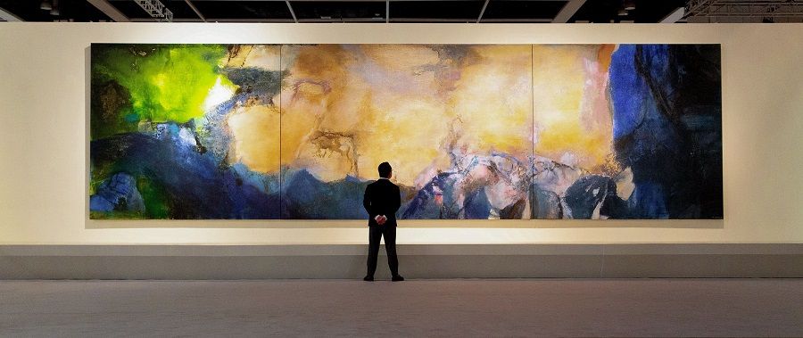 Juin-Octobre 1985, the largest-ever masterpiece by Chinese artist Zao Wou-Ki, was commissioned personally by celebrated architect I. M. Pei for Raffles City in Singapore. (Sotheby's Hong Kong)
