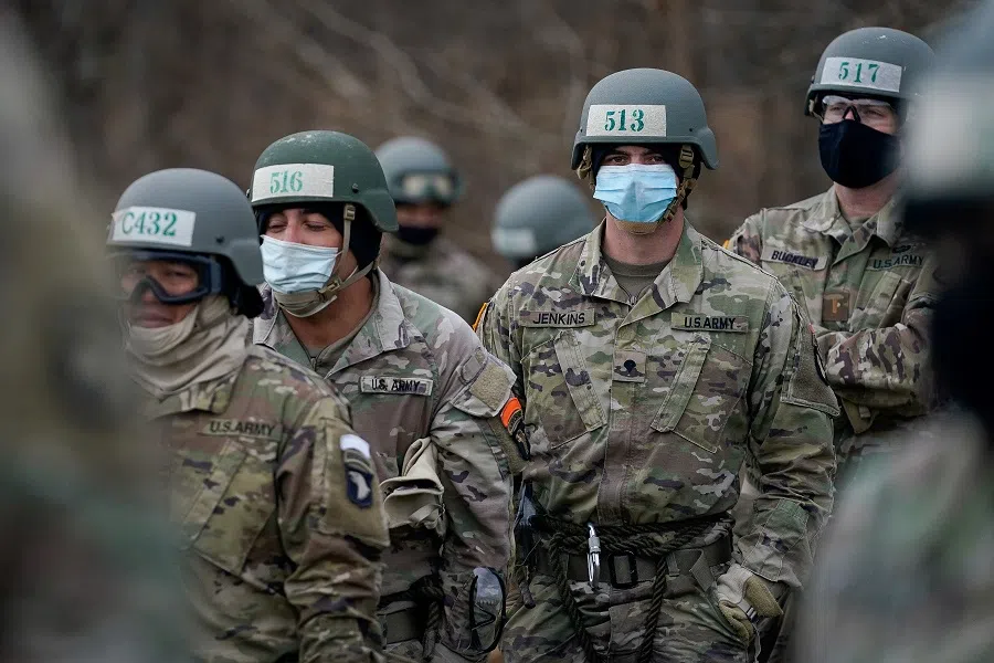 Soldiers at the US Army Air Assault School conduct training at Fort Campbell, Kentucky, US, 3 December 2020. (Bryan Woolston/Reuters)