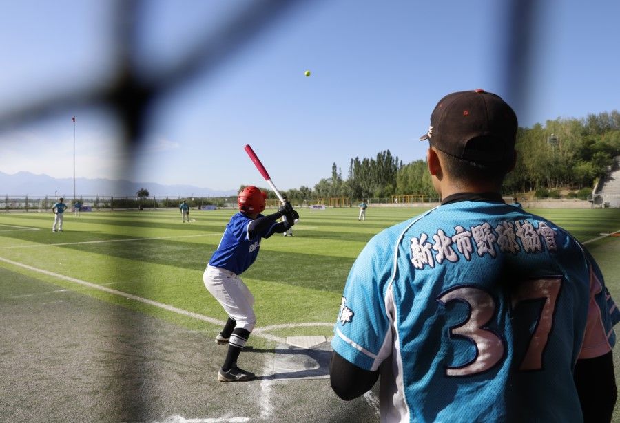 Students from mainland China and Taiwan in a baseball game during an exchange programme in Ningxia, China, on 9 July 2023. (CNS)