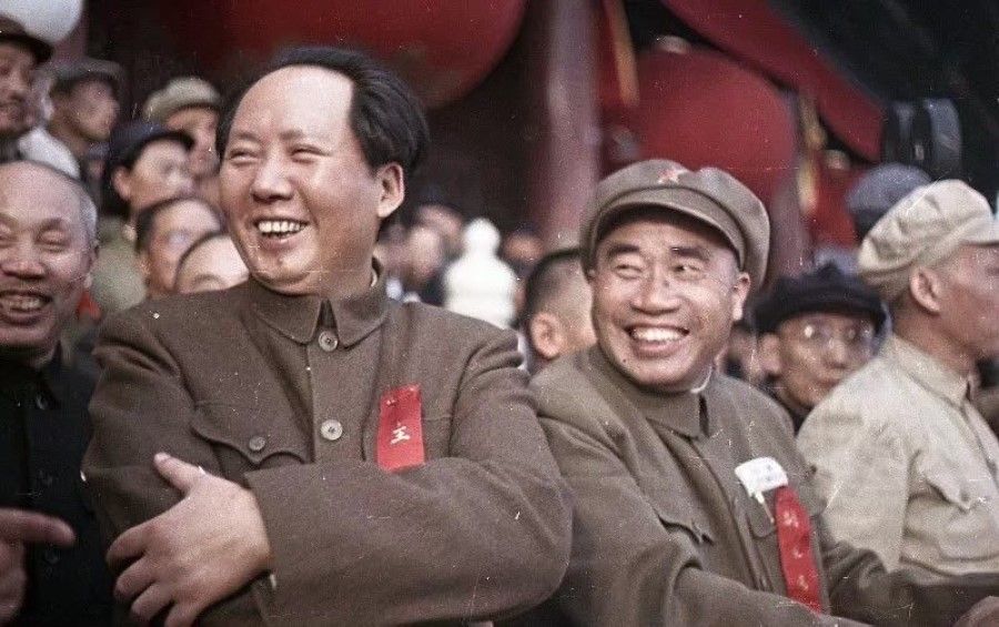 Mao Zedong and Zhu De at the grand ceremony in October 1949. (Photo taken by Vladislav Mikosha)