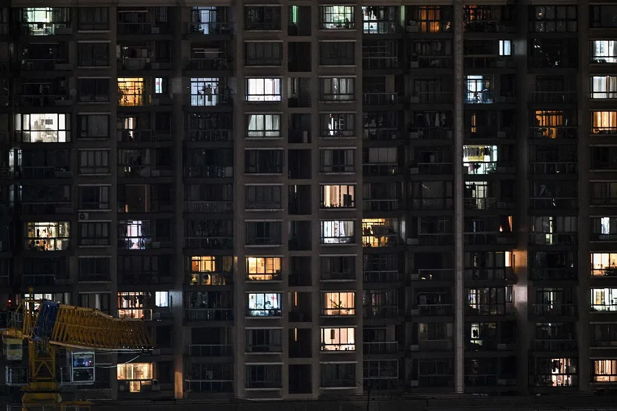 A general view shows buildings in a residential area in the Jing’an district in Shanghai on 28 September 2024. (Hector Retamal/AFP)