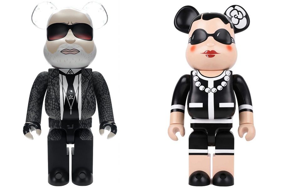 Karl Lagerfeld (left) and Chanel Be@rbricks. (Internet)