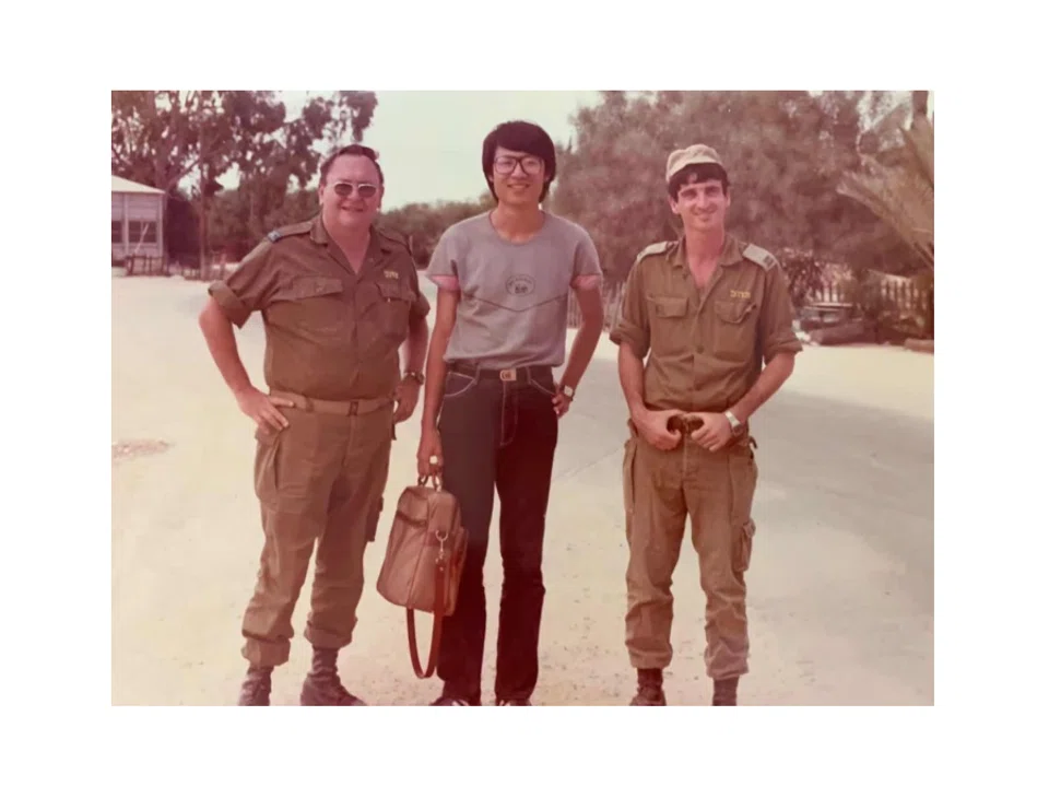 With Israeli officers at a military base during my reporting trip to Israel in 1984.