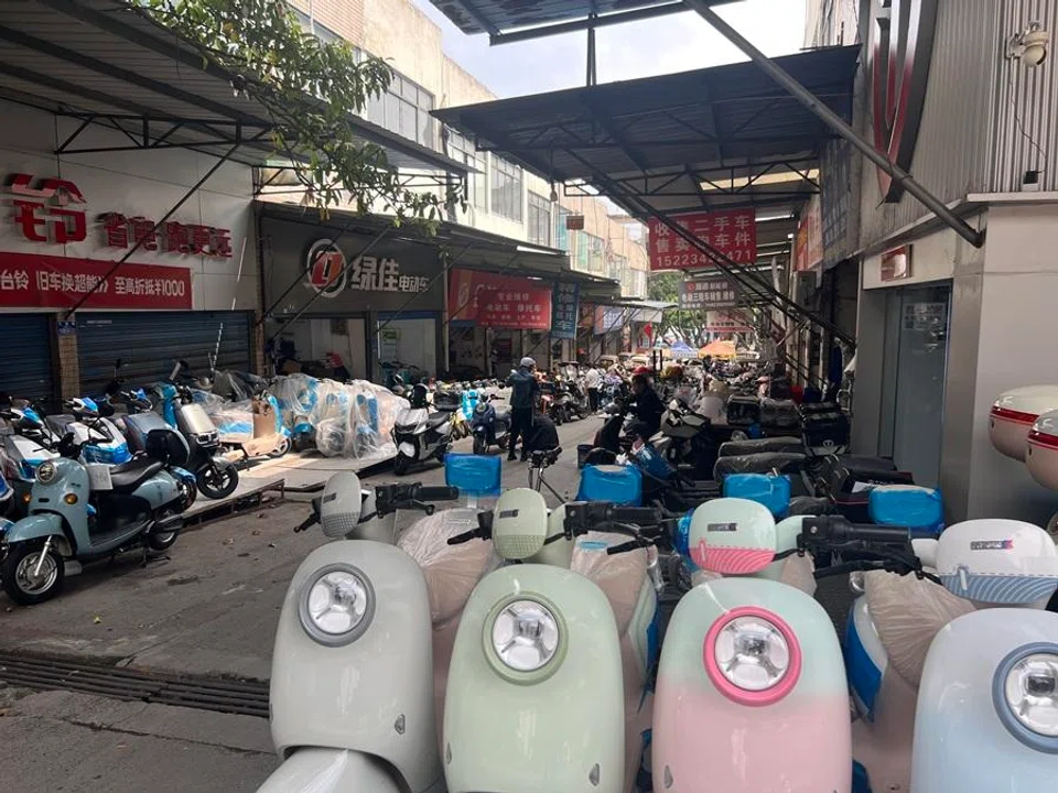 Photo of Laodingpo motorcycle parts market in Chongqing, April 2026 (Liu Liu/SPH Media)