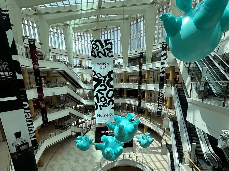 Few people shopping at a luxury shopping mall in Shanghai, China on 17 August 2024. (Li Kang/SPH Media)