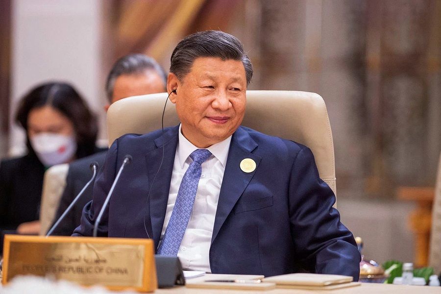 This handout picture released by the Saudi Press Agency (SPA) shows Chinese President Xi Jinping during the China-Arab Summit in the Saudi capital Riyadh, on 9 December 2022. (SPA/AFP)