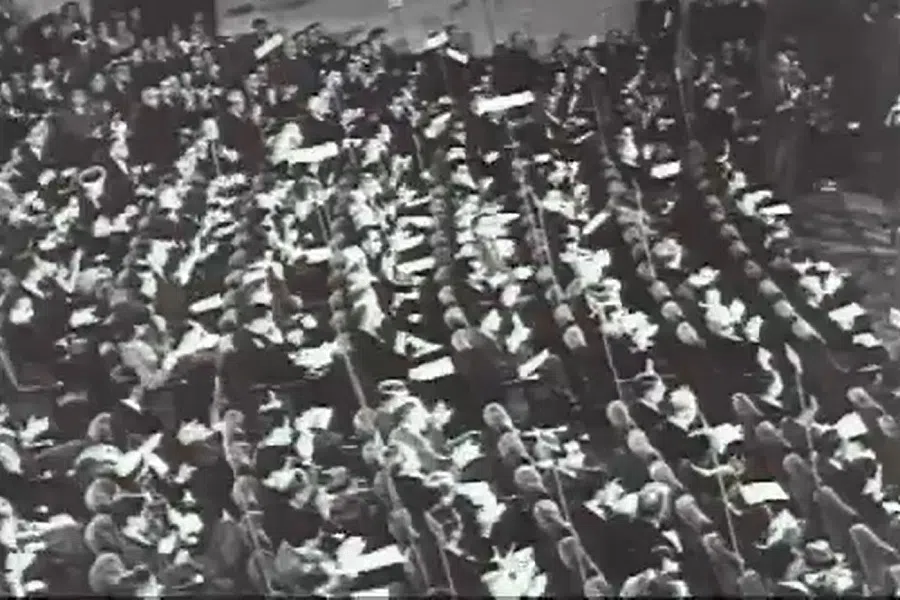 A screen grab from a video featuring the United Nations San Francisco Conference, which included delegates from 50 nations, 25 April 1945. (United Nations website)