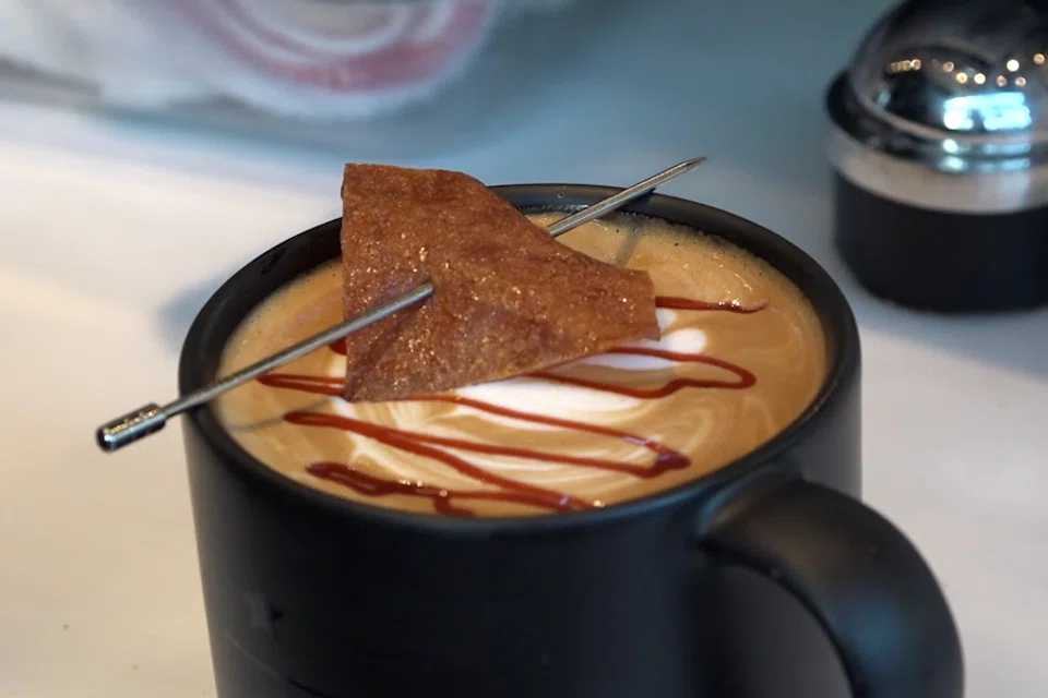 Pork-flavoured coffee released by Starbucks for Chinese New Year, 2024. (Screen grab from China News Service)
