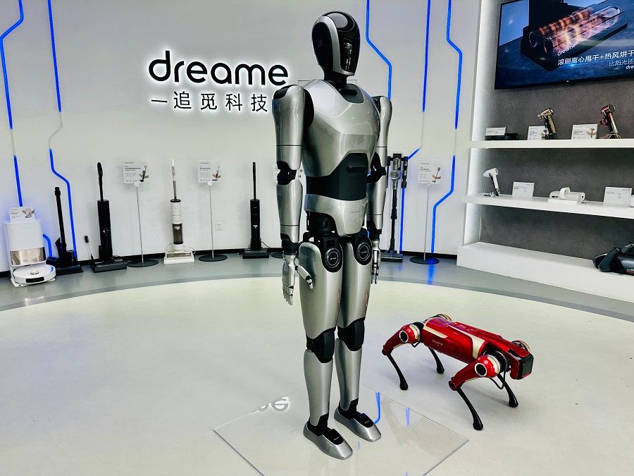 Dreame Technology's second-generation bionic robot dog and general-purpose humanoid robot. (Photo: Chen Jing)