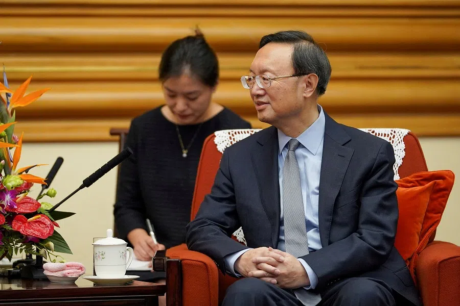 Yang Jiechi speaks in Beijing, China, 17 September 2019. (Andrea Verdelli/Pool via Reuters)