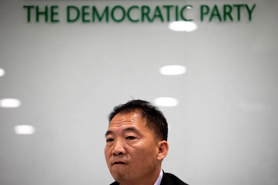 Democratic Party chairman Wu Chi-wai at a press conference following the district council elections. (Athit Perawongmetha/Reuters)