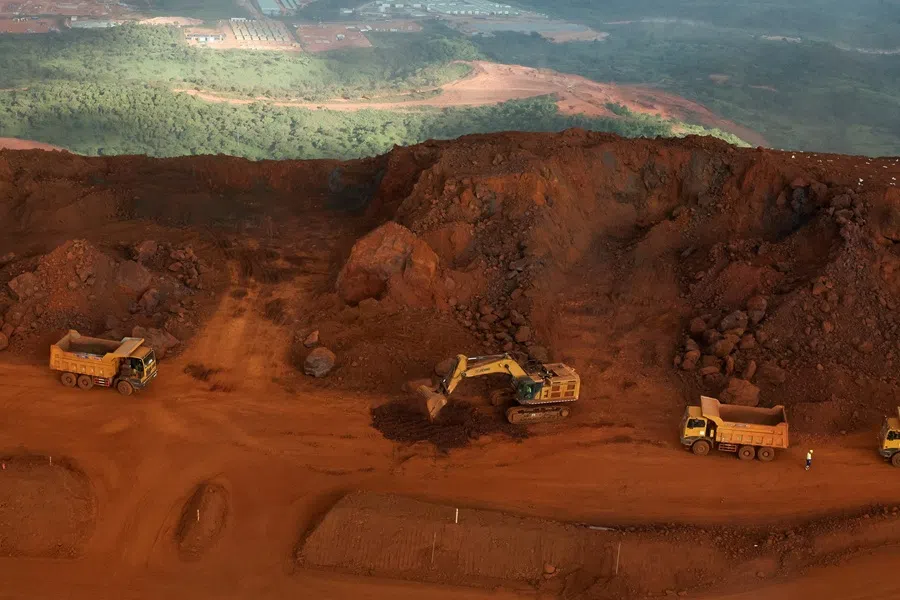 Mining vehicles operate at the blocks three and four of the Simandou mine, Guinea, 4 November 2025.  (Luc Gnago/Reuters)