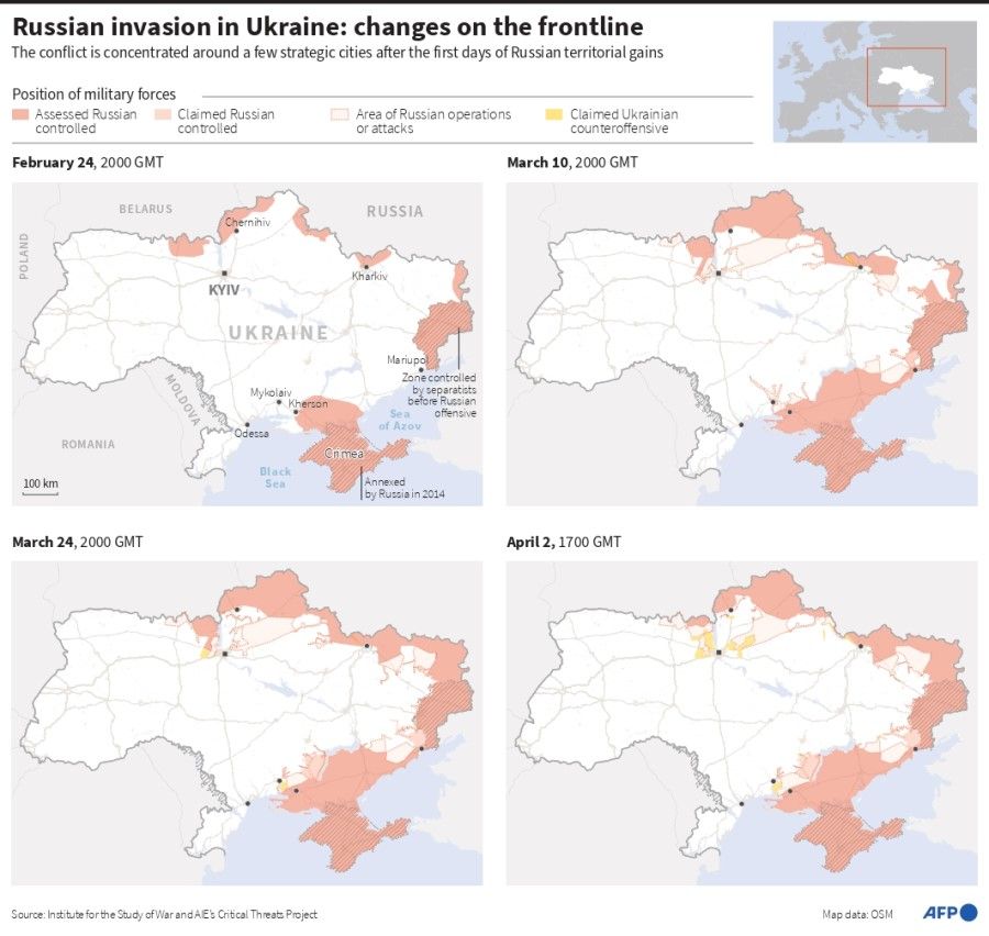 The changing situation in Ukraine. (AFP)