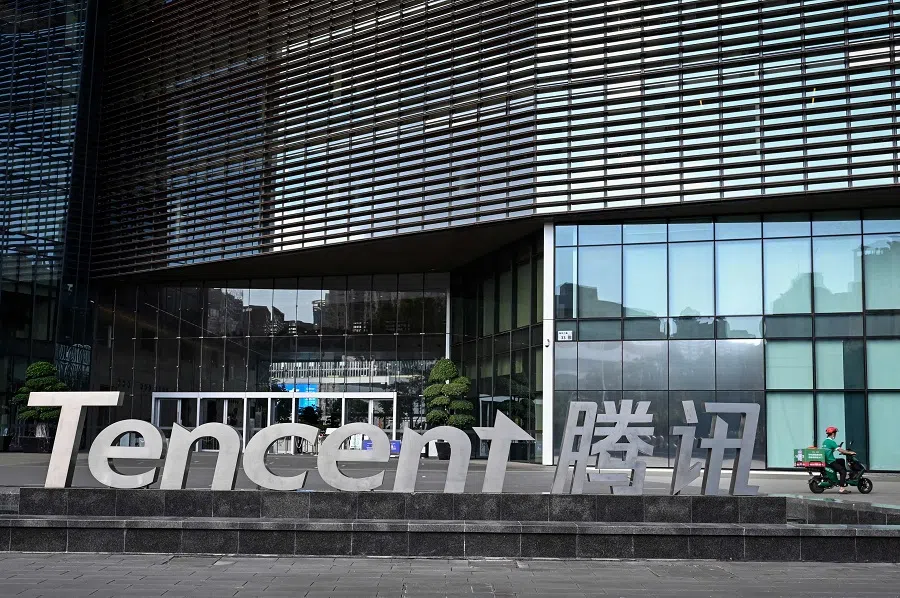 This photo taken on 10 July 2022 shows the Tencent headquarters in Shenzhen, Guangdong province, China. (Jade Gao/AFP)
