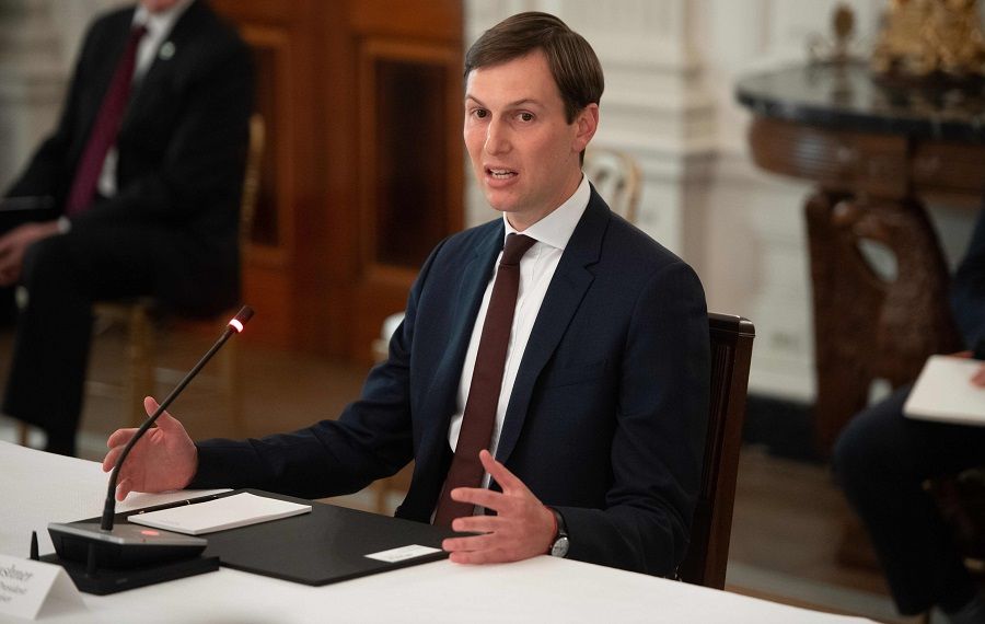 Senior White House adviser Jared Kushner speaks during a roundtable discussion with law enforcement officials on police and community relations hosted by US President Donald Trump in the State Dining Room at the White House in Washington, DC, on 8 June 2020. (Saul Loeb/AFP)