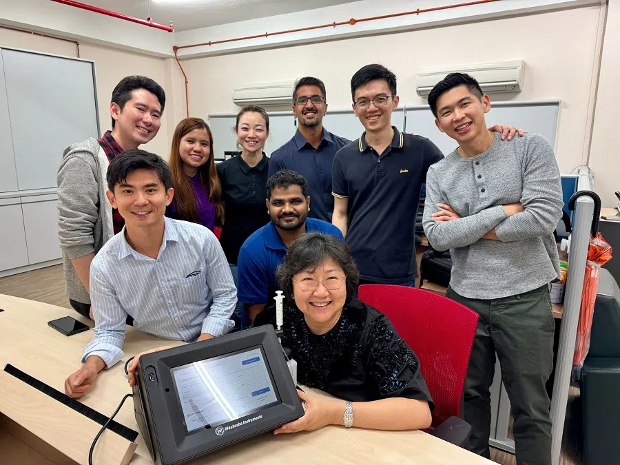 The Paeonia Group founded by Alice Yin Hung (front row) has an innovative research and development department aimed at commercialising cutting-edge technologies developed by universities.  (Image provided by interviewee)
