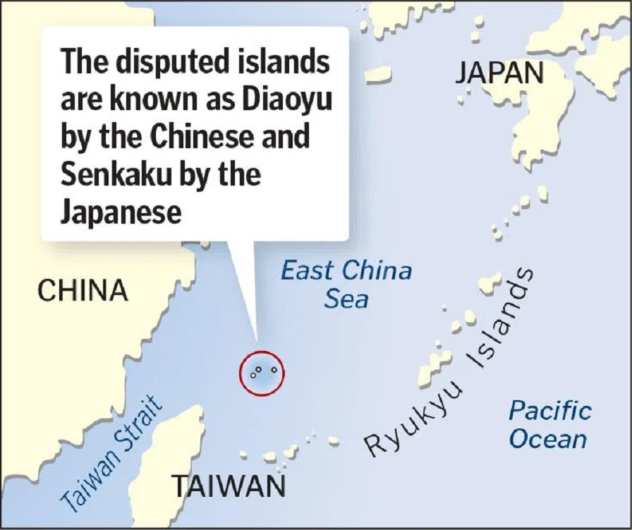 Location of the Senkaku islands. (SPH Media)