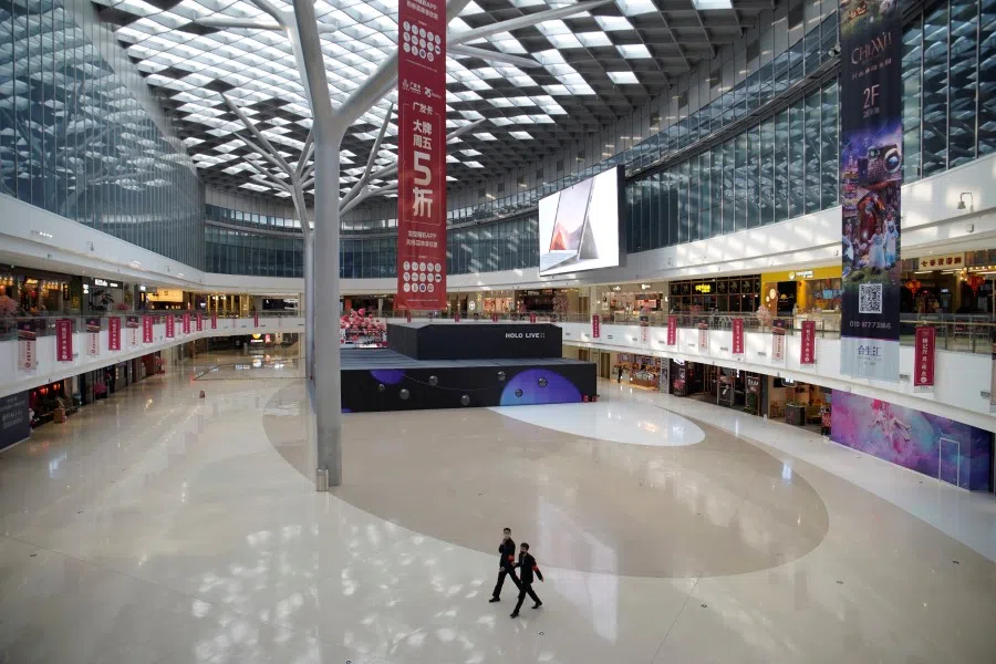 A nearly-empty mall in Beijing, 1 February 2020. China's consumer industry has taken a heavy hit from the outbreak of the coronavirus. (Reuters)
