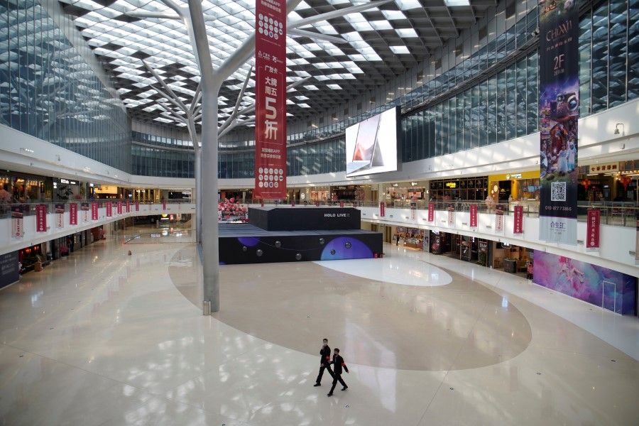 A nearly-empty mall in Beijing, 1 February 2020. China's consumer industry has taken a heavy hit from the outbreak of the coronavirus. (Reuters)