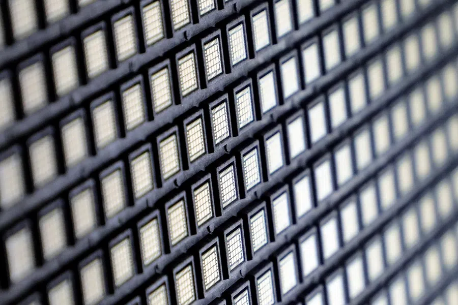 Semiconductors are pictured at the chip packaging firm Unisem Berhad plant in Ipoh, Malaysia, on 15 October 2021.