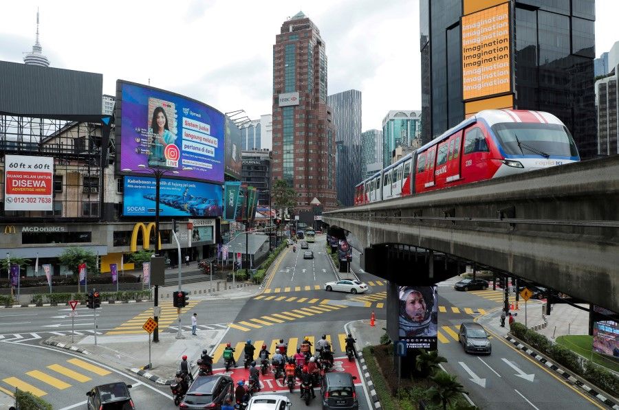 A general view of Malaysia's Bukit Bintang shopping district in Kuala Lumpur, Malaysia, 19 January 2022. (Hussain Hasnoor/Reuters)