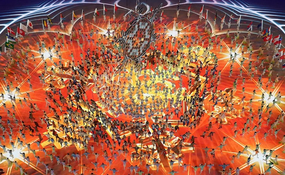 Performers during the closing ceremony of the 2022 Beijing Olympics, National Stadium, Beijing, China, 20 February 2022. (Fabrizio Bensch/Reuters)