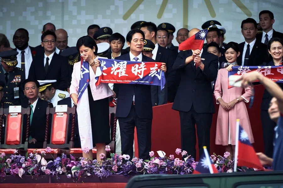 Taiwan president Lai Ching-te (centre) during the National Day celebration in Taipei, Taiwan, on 11 October 2024. (An Rong Xu/Bloomberg)