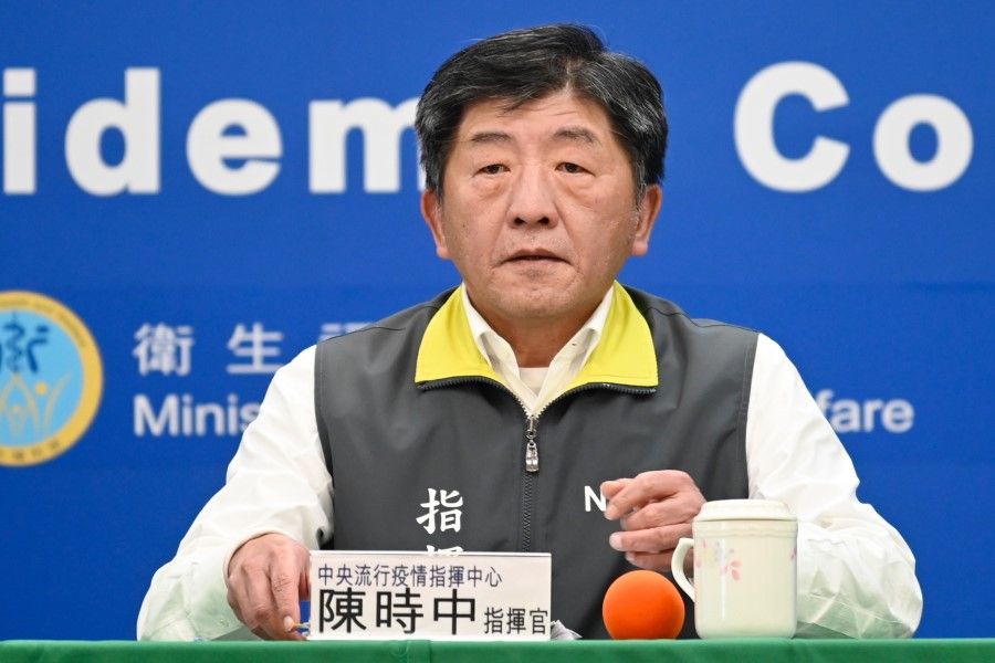 Taiwan's Minister of Health and Welfare Chen Shih-chung speaks during a press conference at the headquarters of the Centers for Disease Control (CDC) in Taipei on March 11, 2020. (Sam Yeh/AFP)