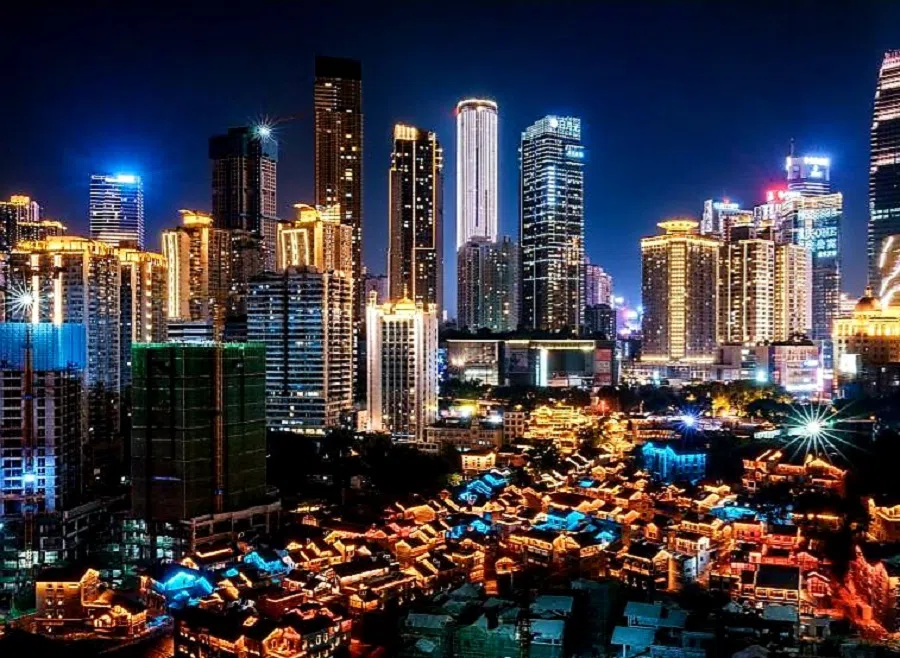 The beautiful night scene of Shibati. (CNS)