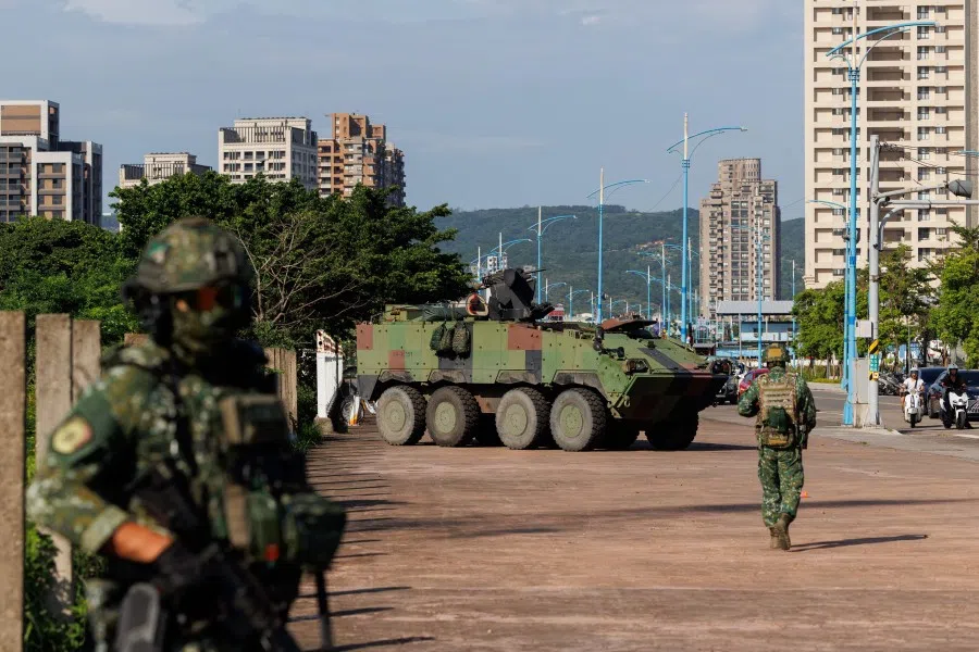 The annual Han Kuang military exercise in New Taipei on 15 July 2025. (Cheng Yu-chen/AFP)